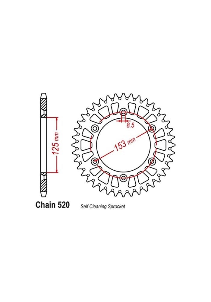 Yurefax 520 Motorcycle Rear Sprocket - Image 2