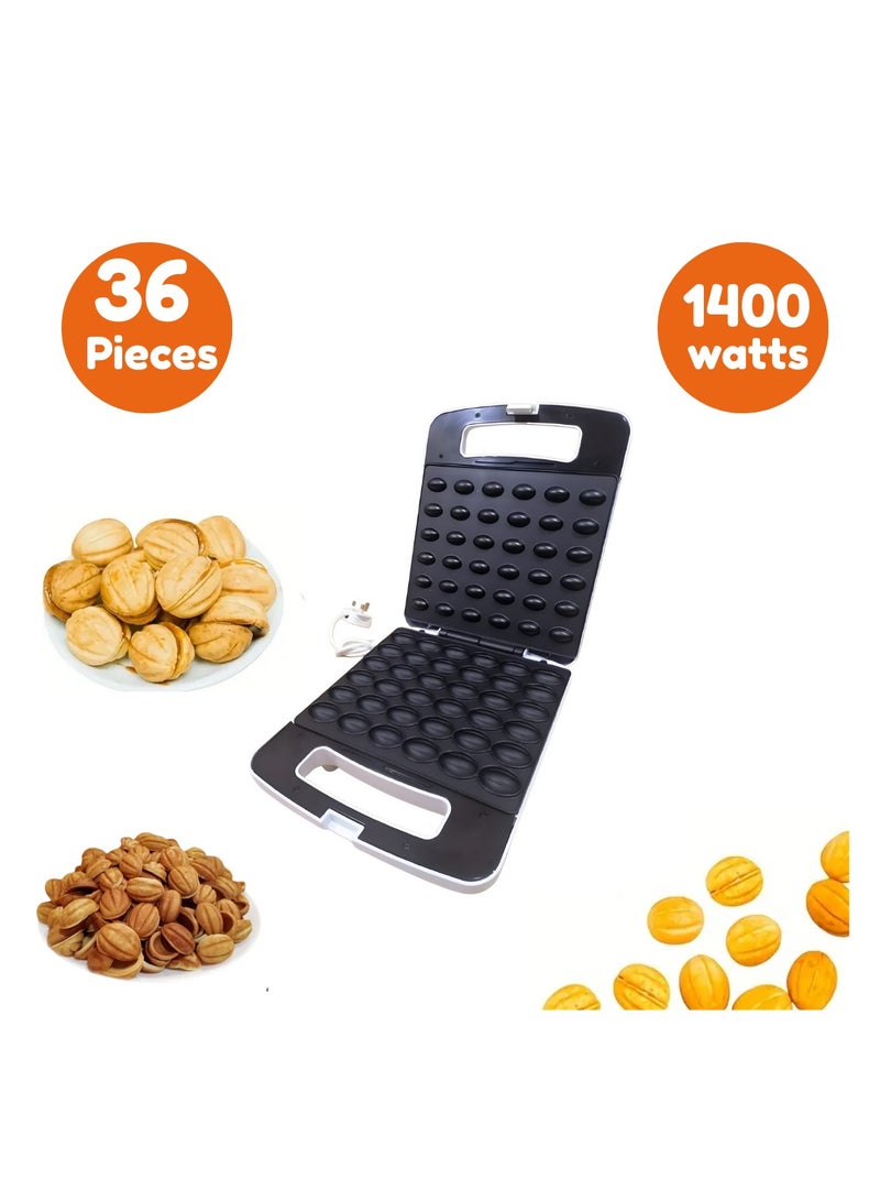 AMM Nutty Maker 36 Piece Electric Snack Maker 1400W with Automatic Temperature Control  Non-Stick Plates  White  Ideal for Nutty Treats Cakes and Biscuits - Image 2