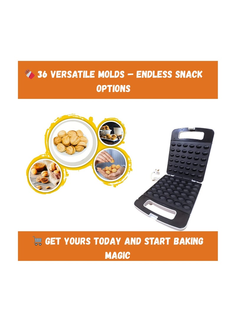 AMM Nutty Maker 36 Piece Electric Snack Maker 1400W with Automatic Temperature Control  Non-Stick Plates  White  Ideal for Nutty Treats Cakes and Biscuits - Image 3