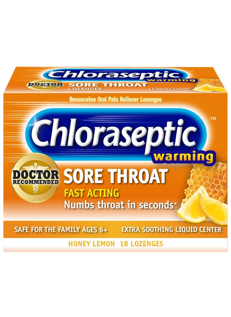 Chloraseptic Chloraseptic Honey and Lemon Sore Throat Lozenges 18's 