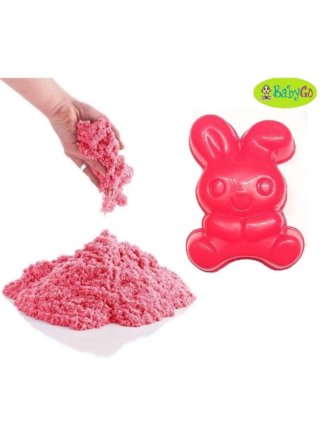 بيبي جو طين رملي ناعم من BabyGo للعب في الأماكن المغلقة، قابل للتشكيل، 500 جرام، في كيس قابل لإعادة الإغلاق مع قالب كبير مجاني (وردي) (غير سام)  - Image 3