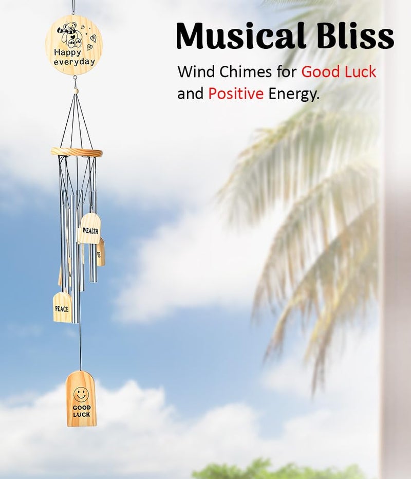 ZAICUS Wooden Wind Chime for Home Balcony Décor | Positive Energy Gift for Peace, Wealth & Good Luck - Image 4