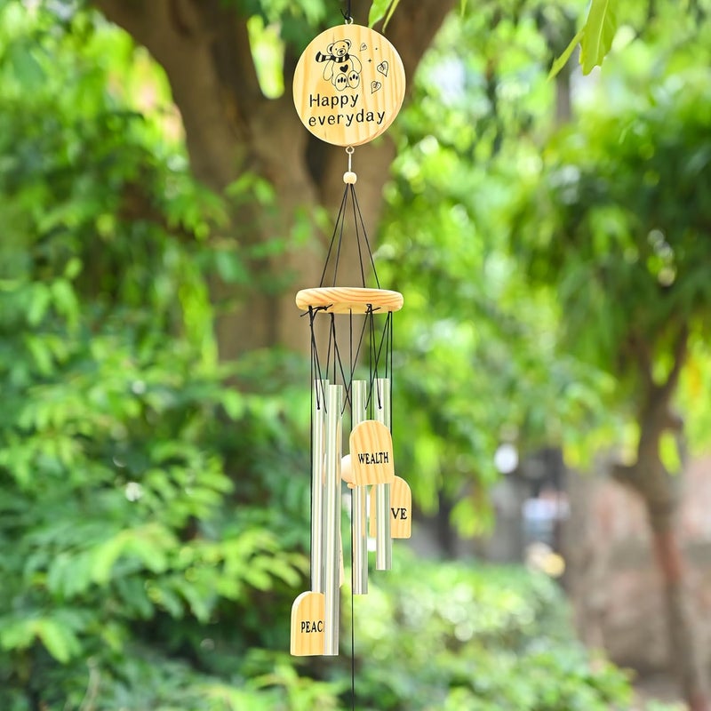 ZAICUS Wooden Wind Chime for Home Balcony Décor | Positive Energy Gift for Peace, Wealth & Good Luck - Image 3