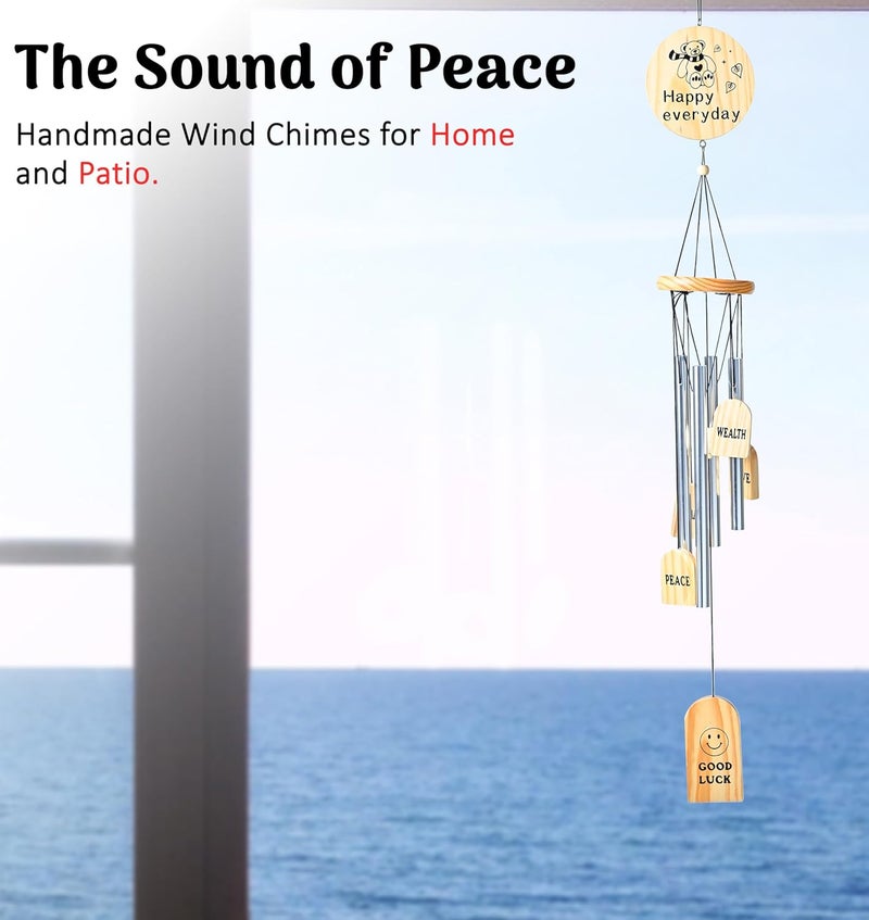 ZAICUS Wooden Wind Chime for Home Balcony Décor | Positive Energy Gift for Peace, Wealth & Good Luck - Image 5