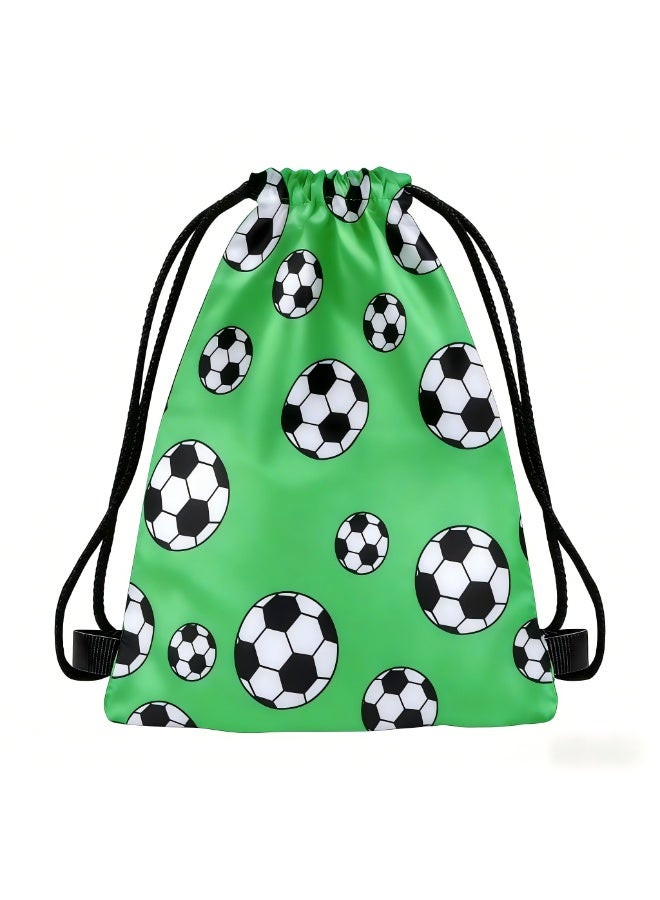 25*30cm Soccer Drawstring Backpack for Gym Sports Game Day Travel Team Party Favors Green Sports Cinch Sack Gym Bag String Backpack for Men Son Friend Birthday Gifts - Image 1