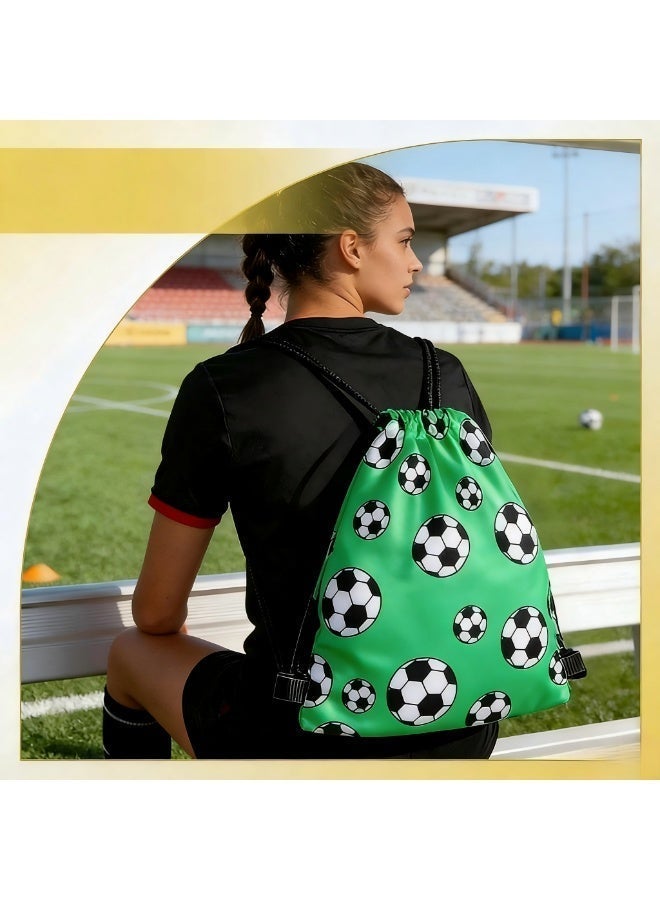 25*30cm Soccer Drawstring Backpack for Gym Sports Game Day Travel Team Party Favors Green Sports Cinch Sack Gym Bag String Backpack for Men Son Friend Birthday Gifts - Image 4