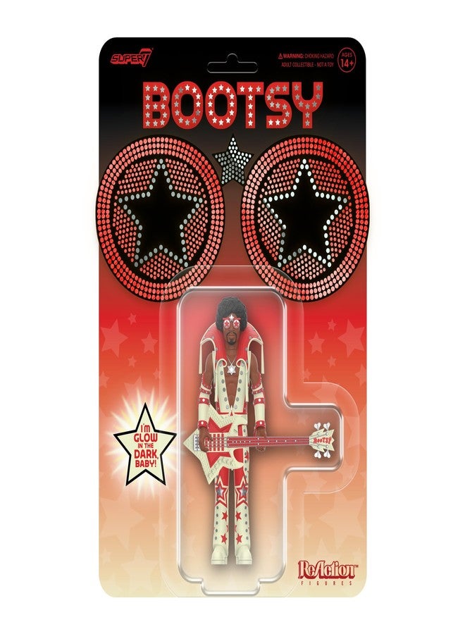 Super7 Bootsy Collins (Glow) - 3.75" Bootsy Collins Action Figure with Accessory Classic Music Collectibles and Retro Toys - Image 1