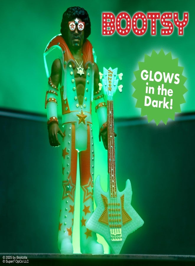 Super7 Bootsy Collins (Glow) - 3.75" Bootsy Collins Action Figure with Accessory Classic Music Collectibles and Retro Toys - Image 5