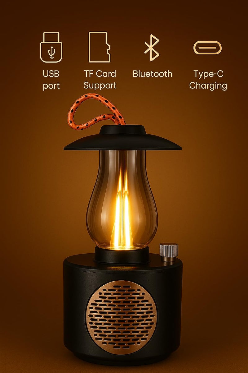 Fire Turtle Camping Lanterns Rechargeable, Portable Electric LED Lights Outdoor Hanging Tent Light Vintage Tabletop Lantern Decor Stepless Dimming Waterproof, Power Outages, Indoor - Image 3