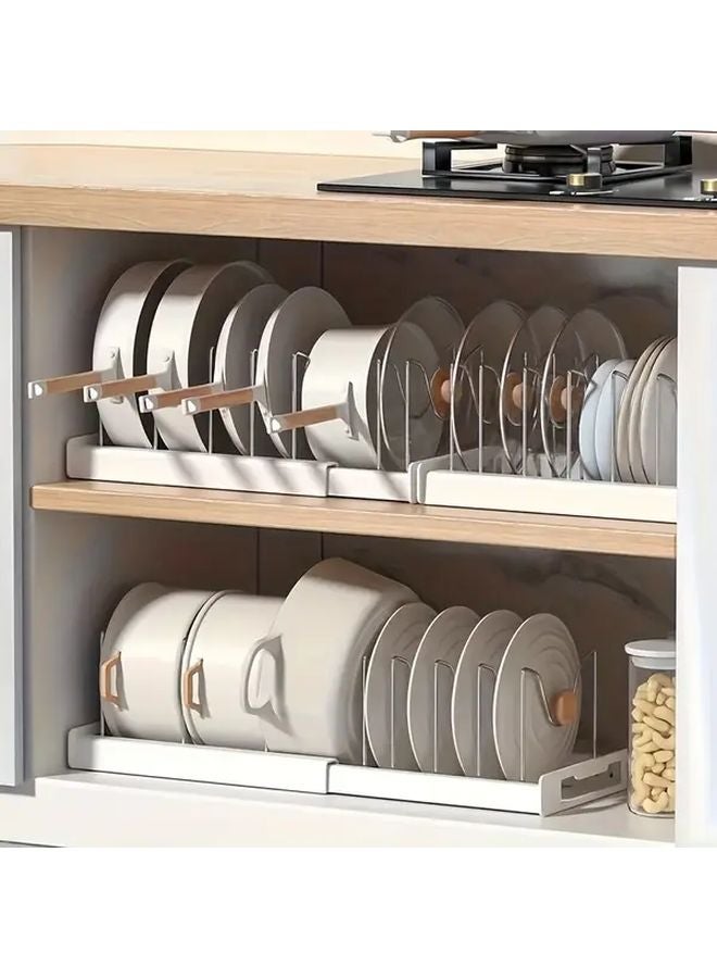 Adjustable Heavy Duty Kitchen Storage Rack Expandable Organizer With Utensil Holder - Image 3