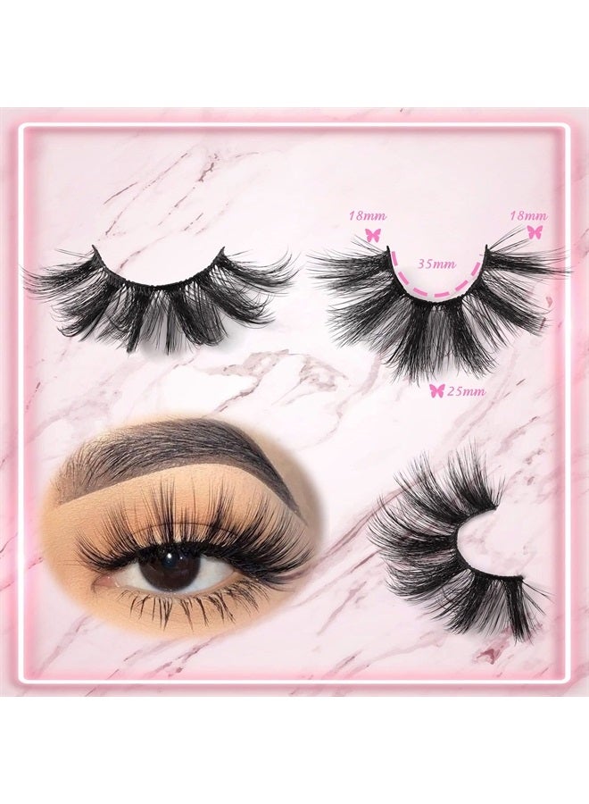zenotti False Eyelashes 25MM Long 6D Faux Mink Lashes Fluffy Volume Look Strip False Lashes Wispy Dramatic 10 Pairs Sets Pack Fake Lashes Bulk by Zenotti - Image 4