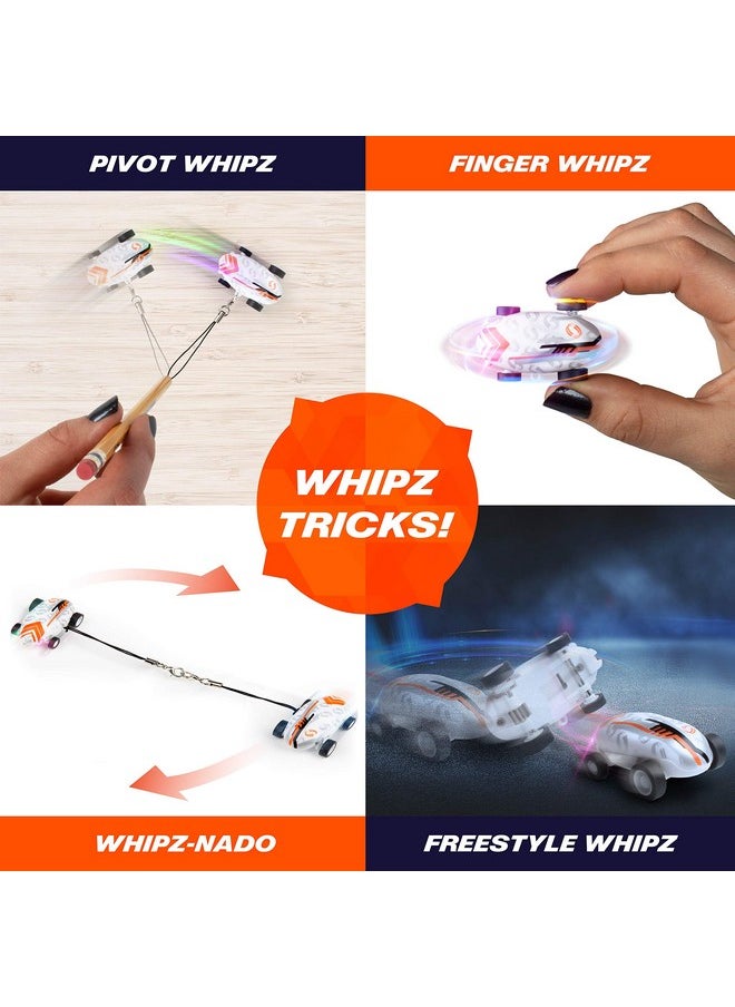 USA Toyz USA Toyz Whipz Micro Racers Toy Cars for Kids - Mini Keychain, Glow in The Dark LED Fast Pocket Racer Fidget Toy, Mini Car Spinner with Racing Stunt Ball, Keychain Clip, and USB Charger  - Image 4