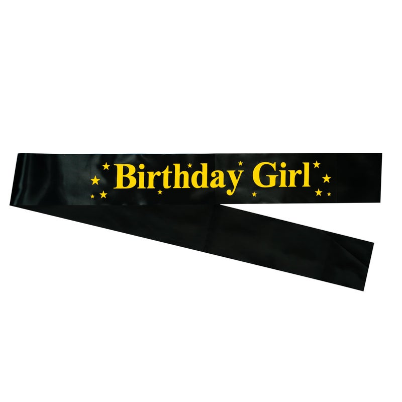Decofy Birthday Sash For Girls | Adjustable Satin Sash For Girls & Women's -Black(1 Pc) - Image 5