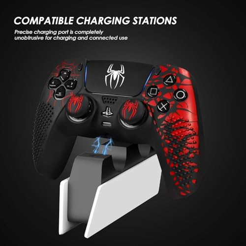 EDNITA Controller Cover for PS5 Silicone Skin, Controller Accessories, Non-Slip PS 5 Case with Thumb Grip Caps, Touch Pad Sticker and Covers Wrap Stickers (Pack of-1) - Image 3
