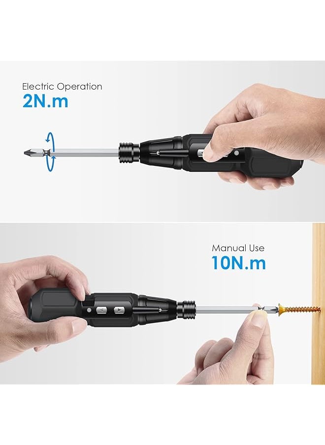 erorex - Electric Screwdriver Cordless Rechargeable Power Screwdrivers Set Portable Automatic Home Repair Tool Kit With Led Lights And Usb Cable - Image 1
