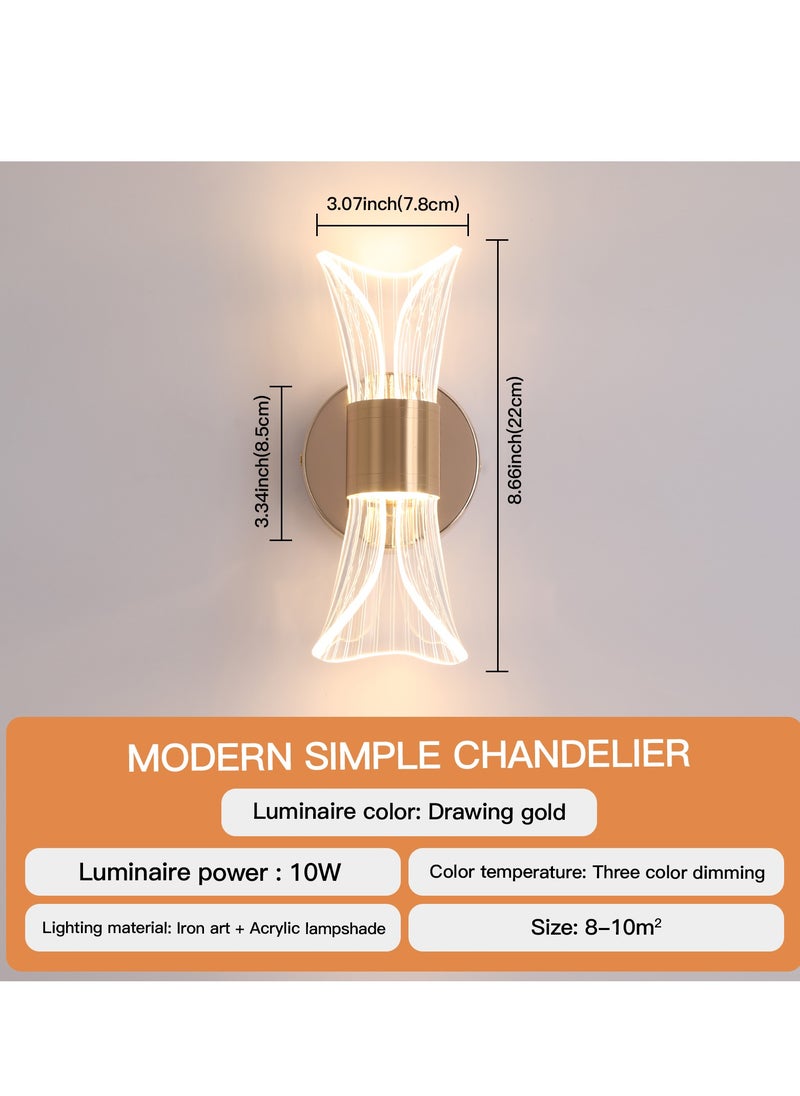 ياتاي إنارة مصباح حائط LED، مصباح حائط LED حديث قابل للتعتيم، إضاءة حائط أكريليك لغرفة المعيشة، المدخل، غرفة النوم، السلالم، 10 وات، منطقة التغطية 8-10 ㎡، 3000K-6000K  - Image 3