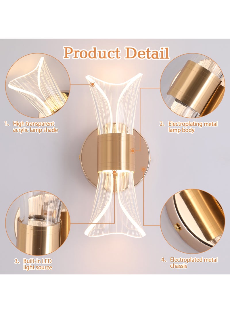 ياتاي إنارة مصباح حائط LED، مصباح حائط LED حديث قابل للتعتيم، إضاءة حائط أكريليك لغرفة المعيشة، المدخل، غرفة النوم، السلالم، 10 وات، منطقة التغطية 8-10 ㎡، 3000K-6000K  - Image 4