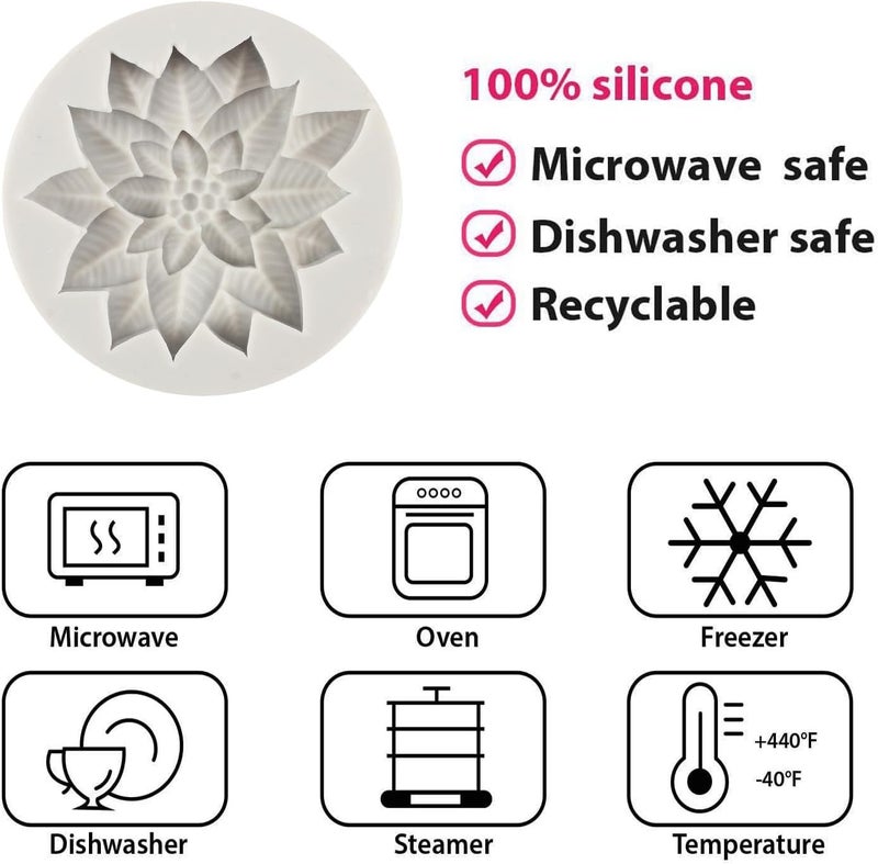 Skytail قالب شمعة سيليكون على شكل ورقة هولي من سكاي تايل لصنع الشموع وذوبان الشمع وزخرفة الكعك والشوكولاتة والحلويات وصنع الصابون والحرف اليدوية والديكور المنزلي وزخرفة عيد الميلاد - Image 5