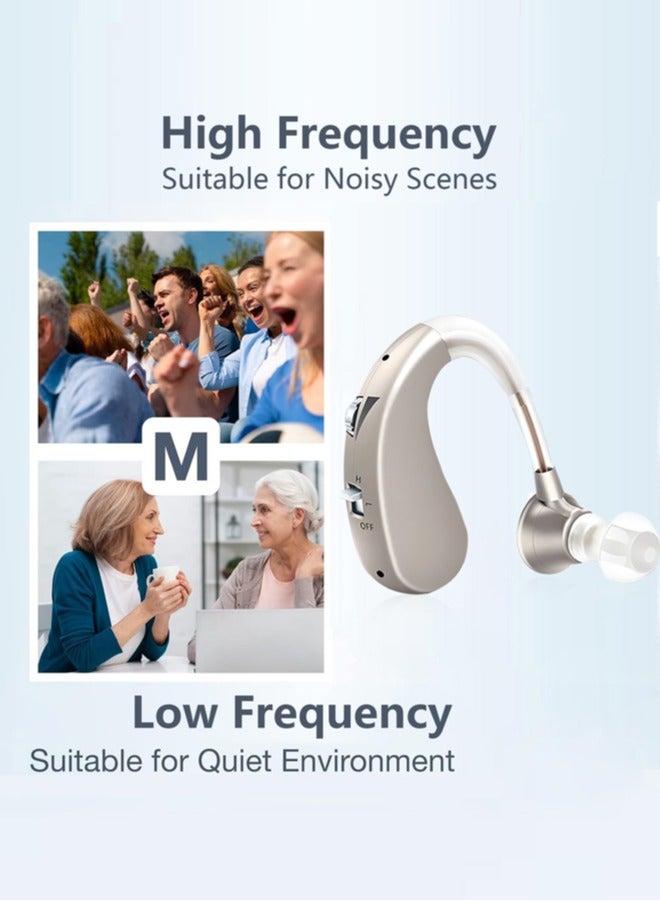 Chixing Hearing Aid, Rechargeable Hearing Aids for Hearing Loss, Noise Cancelling and Volume Control, Silver - Image 3