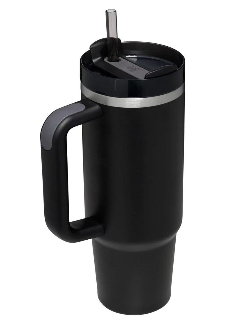 Stanley 40oz Stanley Quencher H20 Flowstate Stainless Steel Vacuum Insulated Tumbler with Lid and Straw for Water, Iced Tea or Coffee, Smoothie and More, Cream (Black) - Image 2