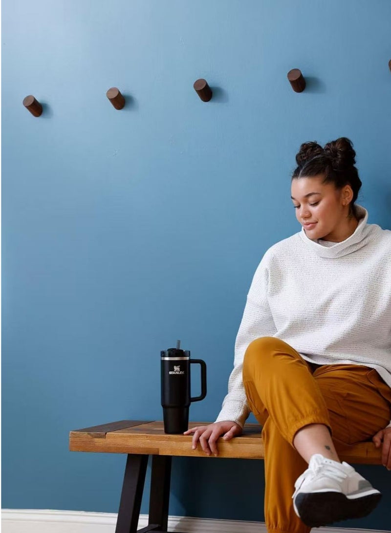 Stanley 40oz Stanley Quencher H20 Flowstate Stainless Steel Vacuum Insulated Tumbler with Lid and Straw for Water, Iced Tea or Coffee, Smoothie and More, Cream (Black) - Image 4