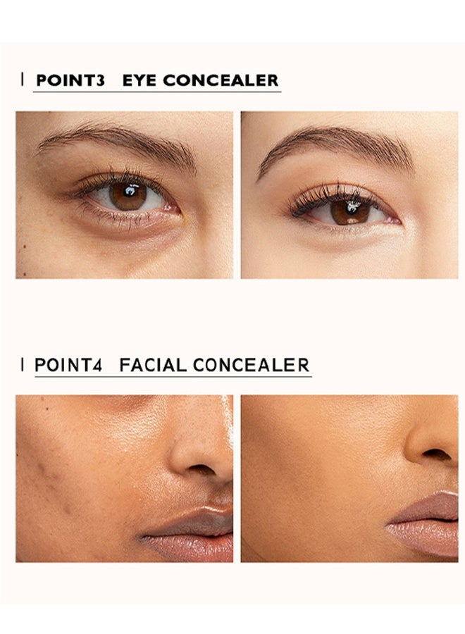 مايتشير كريم أساس أنبوب ذهبي صغير - خافي عيوب تغطية كاملة مقاوم للماء مقاوم للعرق احترافي طويل الأمد لتفتيح تحت العين خافي العيوب لتغطية حب الشباب والنمش للنساء - Image 5