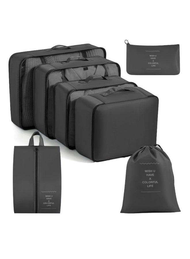 مجموعة مكعبات تعبئة السفر مكونة من 7 قطع - منظمات أمتعة متينة مزودة بسحابات شديدة التحمل للملابس والأحذية وأدوات النظافة الشخصية والأغراض الأساسية - حقائب تخزين سفر متعددة الأحجام للحقائب المنزلية والنادي الرياضي ورحلات العمل - هدية مثالية للرجال والنساء - Image 1
