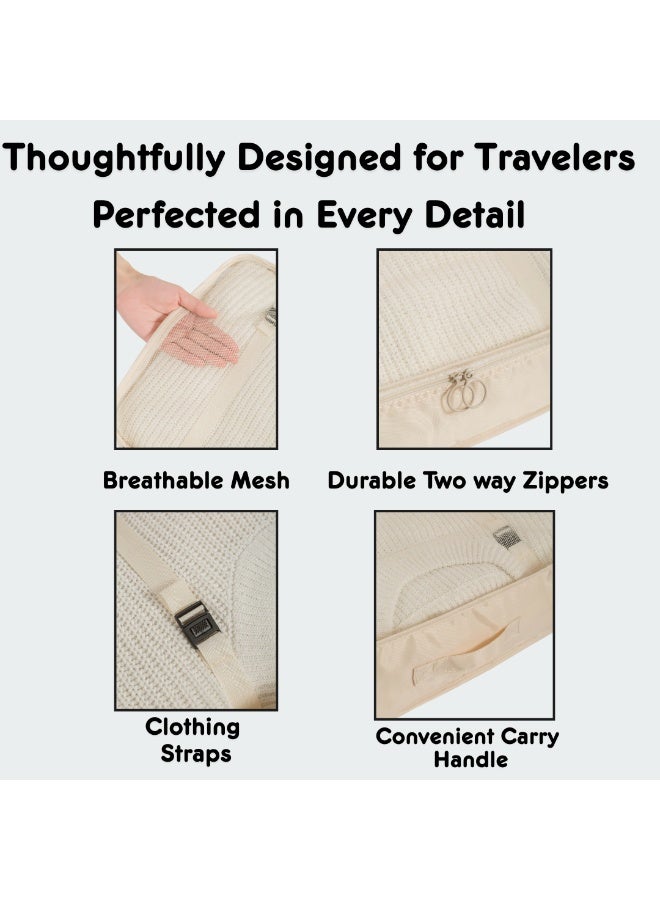 مجموعة مكعبات تعبئة السفر مكونة من 7 قطع - منظمات أمتعة متينة مزودة بسحابات شديدة التحمل للملابس والأحذية وأدوات النظافة الشخصية والأغراض الأساسية - حقائب تخزين سفر متعددة الأحجام للحقائب المنزلية والنادي الرياضي ورحلات العمل - هدية مثالية للرجال والنساء - Image 4