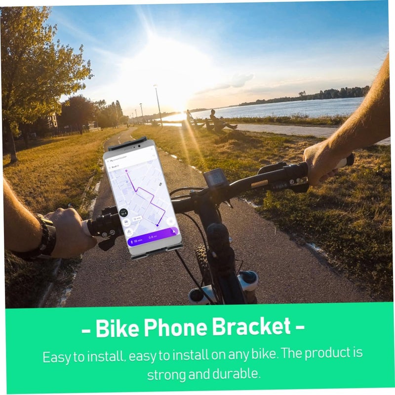 Durable Phone Tablet Holder Stand for Exercise Bikes Gym Use Silver - Image 3