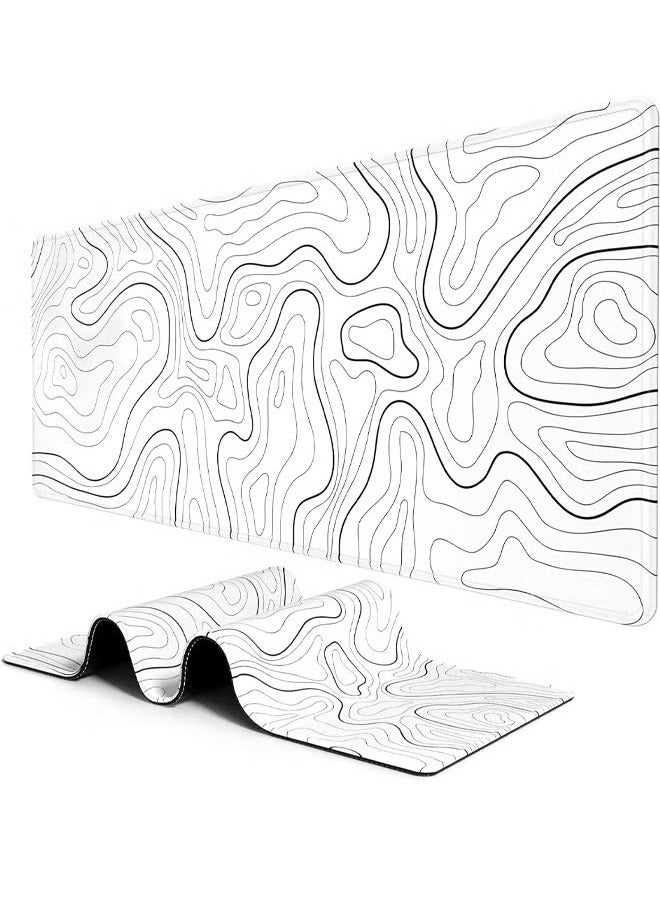 Large Mouse Pad, Desk Pad, Extended Gaming Mouse Pad, Desk Mat for Office & Home, Long Keyboard Mat, Huge Mouse Pad, Minimalist Abstract Lines  - Image 1