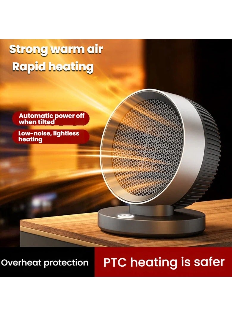 general UK Plug Desktop Space Heater - Portable Mini Fan Heater with Tip-Over & Overheat Protection Quiet Heating for Home Office Desk - Image 3