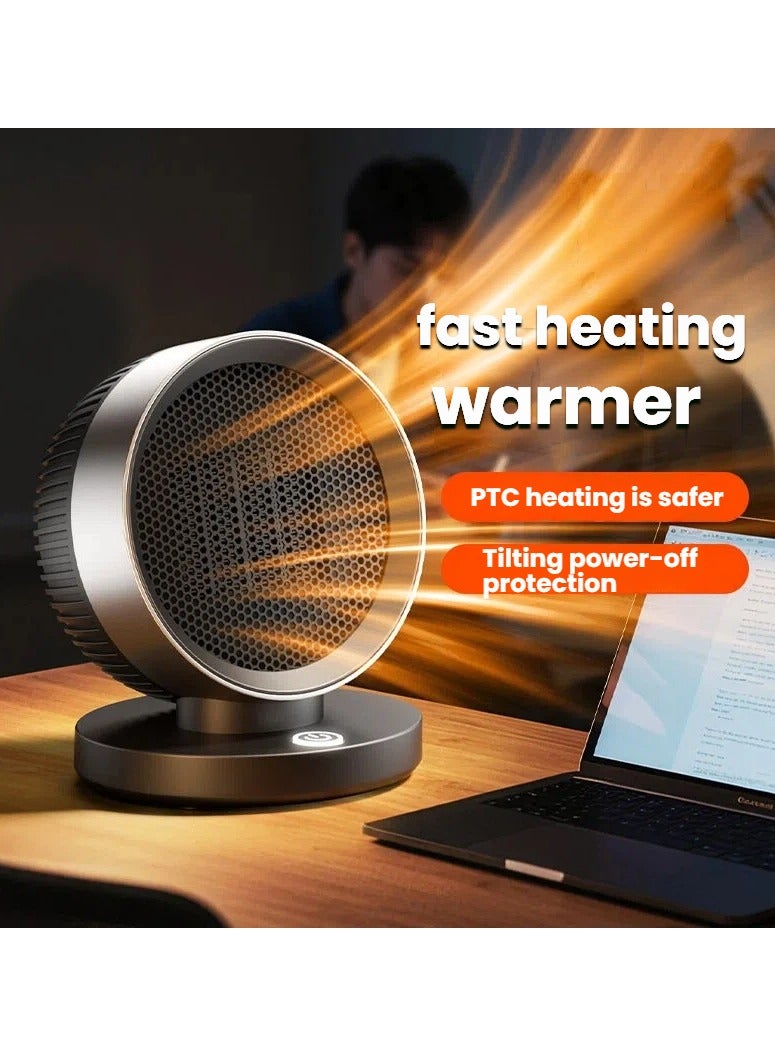general UK Plug Desktop Space Heater - Portable Mini Fan Heater with Tip-Over & Overheat Protection Quiet Heating for Home Office Desk - Image 4