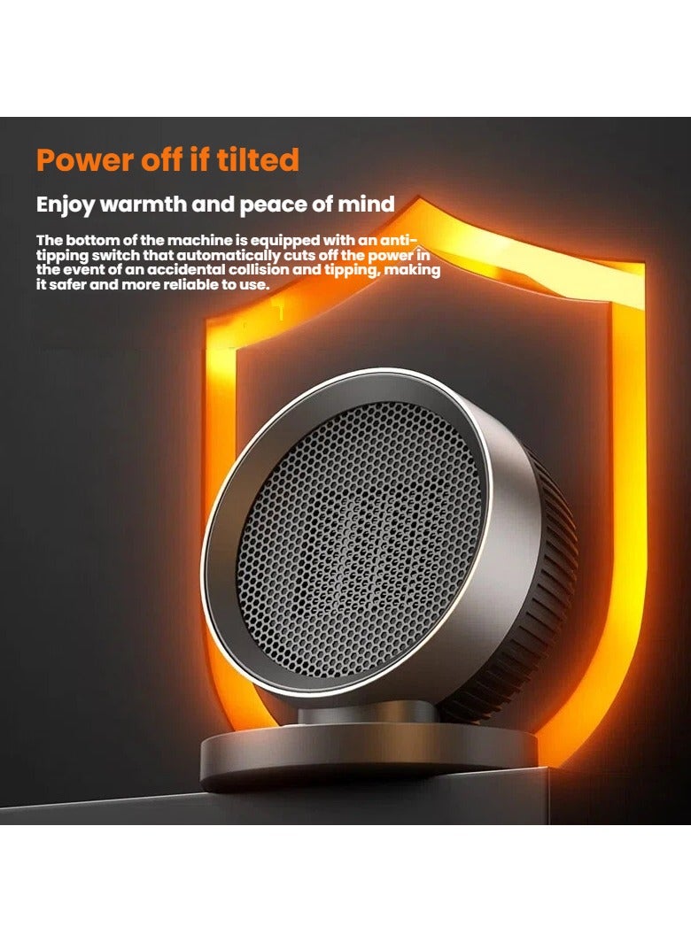 general UK Plug Desktop Space Heater - Portable Mini Fan Heater with Tip-Over & Overheat Protection Quiet Heating for Home Office Desk - Image 2