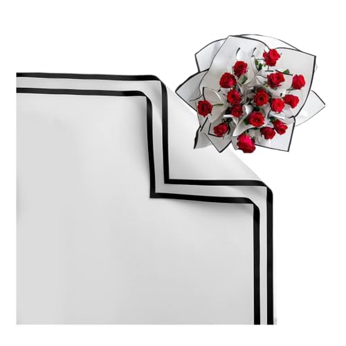3A Featuretail Assorted Colour Waterproof Flower or Gift Wrapping Premium Paper Sheet | Korean Style Bouquet Wrap Sheets, 23 Inch x 23 Inch, Pack of (Black & White, 10pc Pack) - Image 2