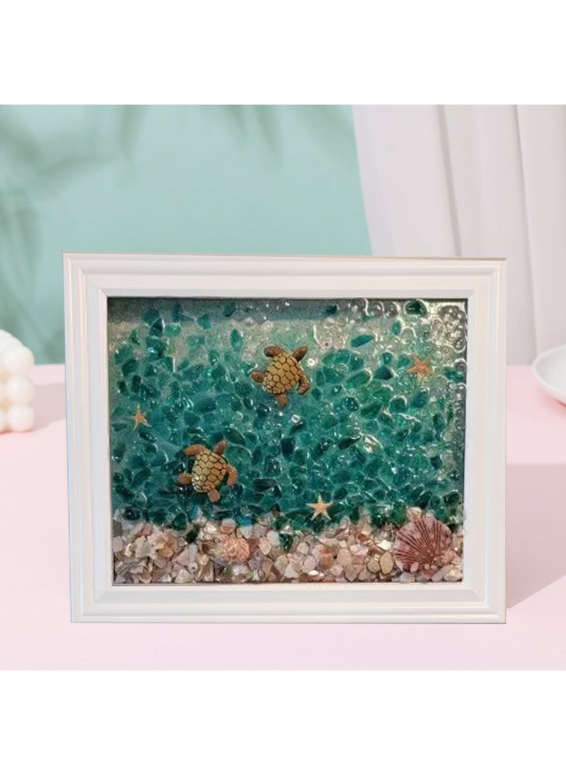 New DIY Resin Art Kit Ocean Craft Turtle material package + photo frame 