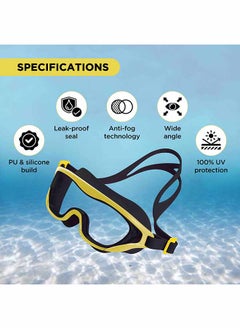ENDLESS  El1010 Premium Swimming Goggle With Anti-Fog And Uv Protection | Yellow | Stylish Big Frame For More Visibility | Soft Silicone Gasket For Leak Proof | With Hard Case  - Image 2
