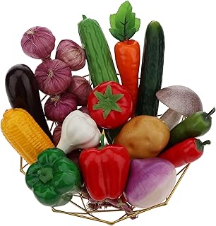 Woration Simulation Vegetables Realistic Fake Garlic Cucumber Pepper Carrot Corn Onion Eggplant Tomato Potato Mushroom - Image 1