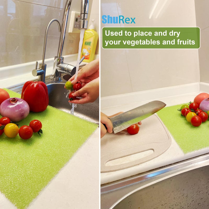 ShuRex 12-Pack Vegetable and Fruit Life Extender Fridge Shelf Sponge Liner, 12"x15" Cuttable, Washable, & Reusable Refrigerator Mat, Ventilation to Keep Produce Fresh Longer Prevents Spoilage - Image 5