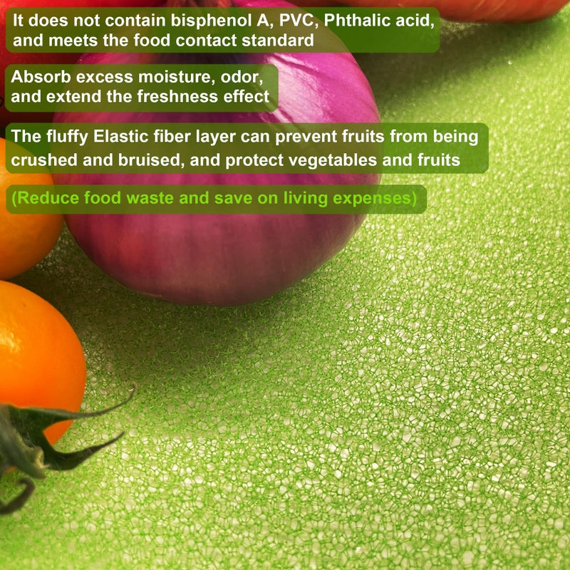 ShuRex 12-Pack Vegetable and Fruit Life Extender Fridge Shelf Sponge Liner, 12"x15" Cuttable, Washable, & Reusable Refrigerator Mat, Ventilation to Keep Produce Fresh Longer Prevents Spoilage - Image 3