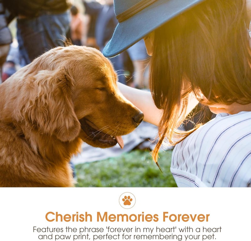 pearhead Pet Forever In My Heart Memorial Keepsake Picture Frame - Keepsake for Dogs and Cats, Home Decor or Sympathy Gift for Pet Lovers, Heart & Paw Print Design, 4x6 Photo Insert, Gray - Image 3
