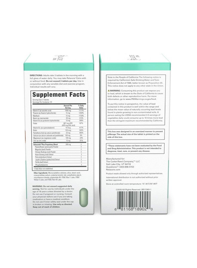 Relacore Extra Maximum Strength 90 Count - Stress Relief Supplements - Lower Cortisol for Women - Cortisol Manager, 30 Servings - Image 3