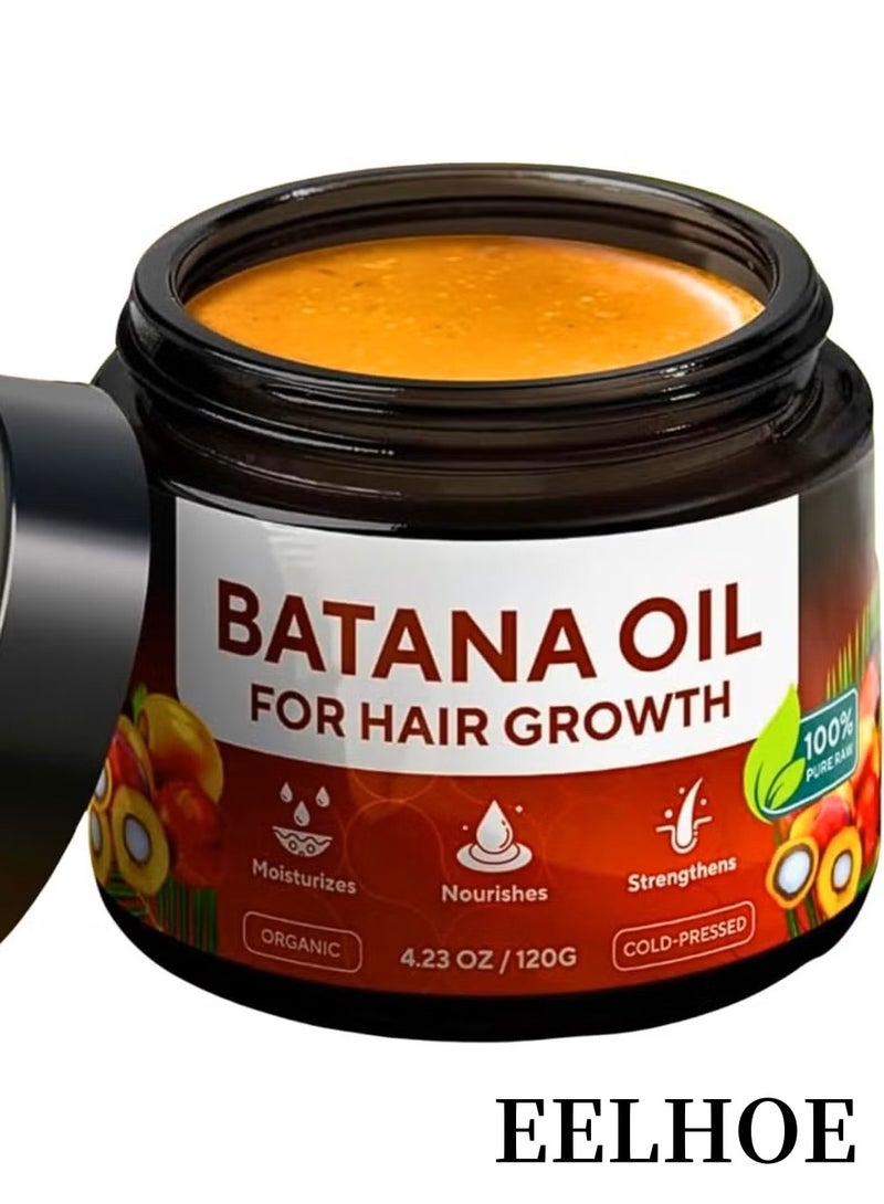 EELHOE Batana Oil Organic Hair Cream - 100% Natural Batana Oil for Hair Growth, Prevent Hair Loss, Eliminate Split Ends, Repair Damaged Hair, Honduras Raw Botana Oil Hair Growth Thick Cream for Women & Men - Image 1