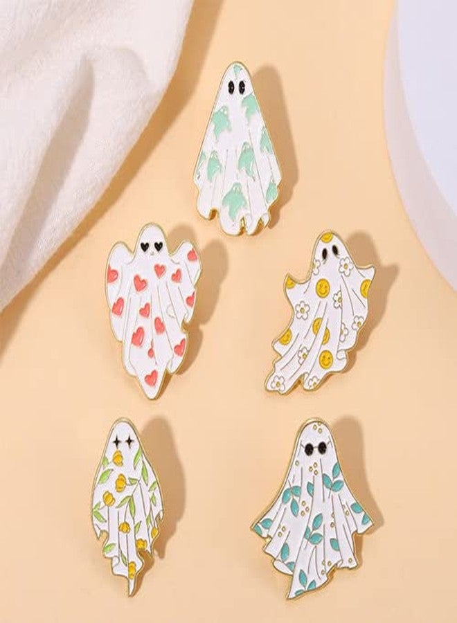Comimark 5pc Boo-tiful Enamel Pin Ghost Brooch Lapel Badge Cartoon Funny Jewelry Gift Holiday Style - Image 4