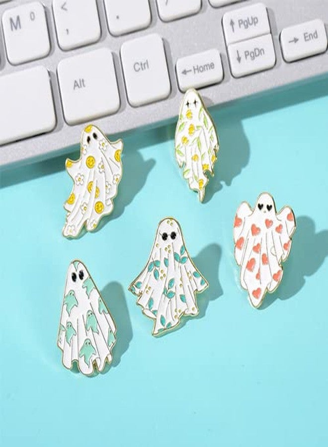 Comimark 5pc Boo-tiful Enamel Pin Ghost Brooch Lapel Badge Cartoon Funny Jewelry Gift Holiday Style - Image 5