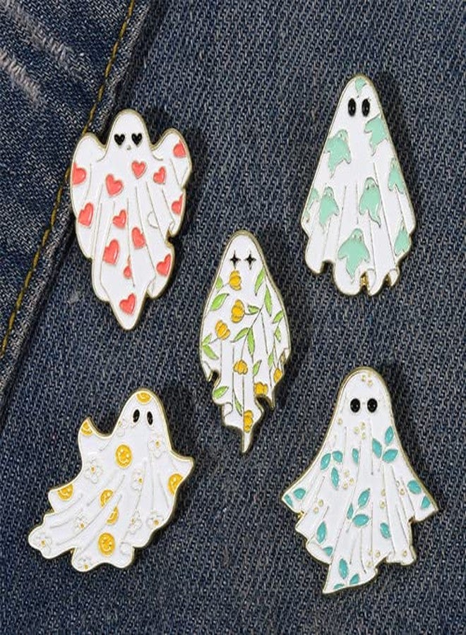 Comimark 5pc Boo-tiful Enamel Pin Ghost Brooch Lapel Badge Cartoon Funny Jewelry Gift Holiday Style - Image 3