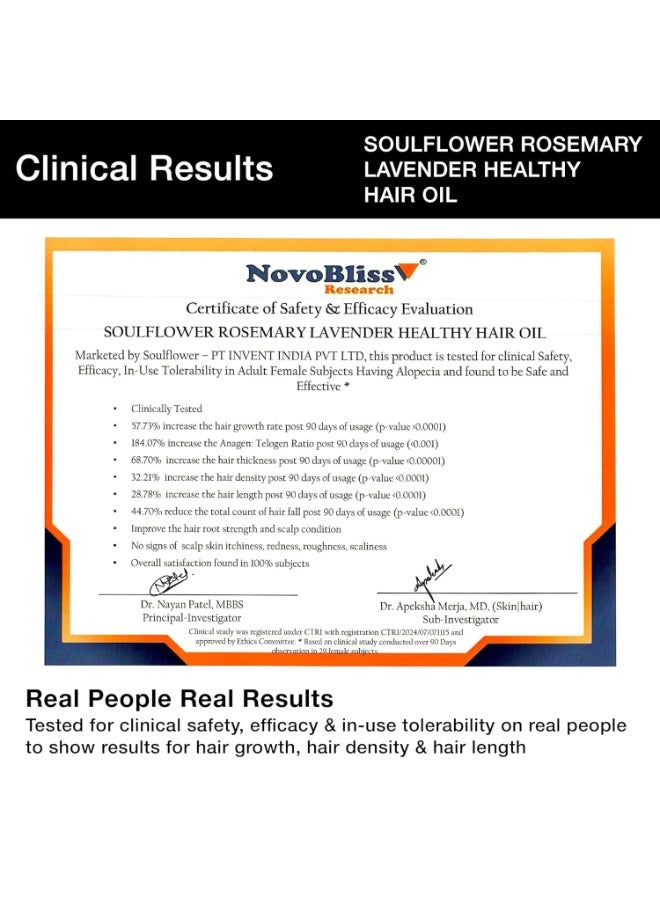 Soulflower Rosemary Hair Growth Oil, Hair Fall Control, Healthy Scalp, Strong Hair, Rosemary, Lavender, Castor|100% Pure, Natural, Organic, Clinically Proven for Hair Growth, 225ml - Image 5