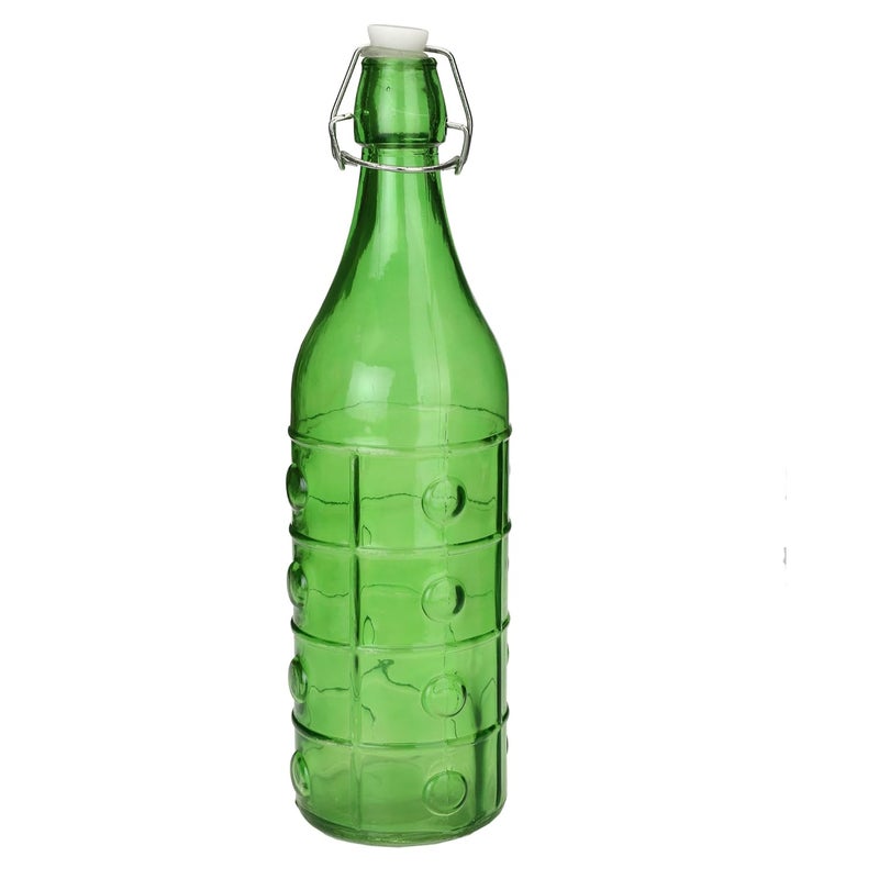 Somil Glass and Bottle Water Other Hot Cold Beverage Serving Set for Home Bar Restaurant 6 Glasses 1 Lt Bottle Green Transparent - Image 2