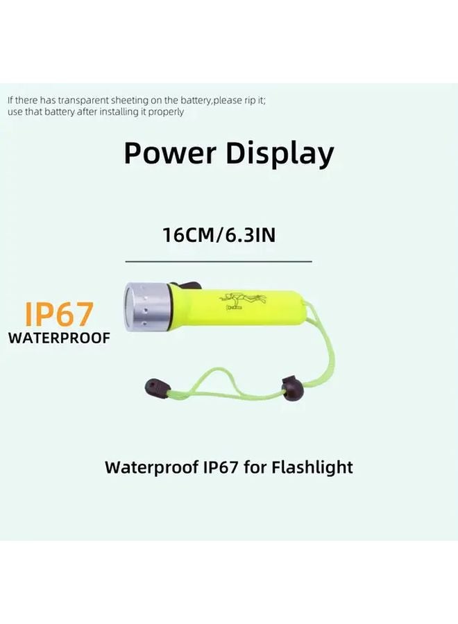 Professional Diving Flashlight Scuba LED Light Magnetic Switch Outdoor Underwater - Image 4