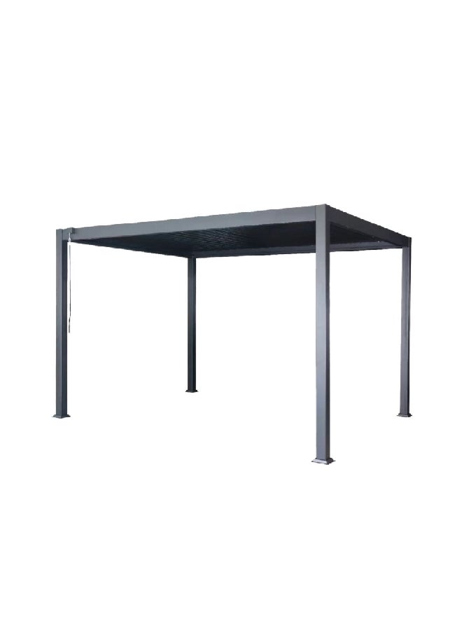 ليفينج اكسنتس برجولا ألمنيوم عالية الجودة قابلة للفتح/الإغلاق أسود 300 × 400 × 250 سم WG-RA23-03