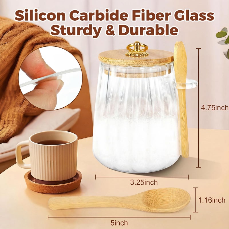 holoith Sugar Jar with Lid and Spoon,24oz Large Glass Spice Jars for Coffee Bar Decor Accessories Food Storage Containers Home Essentials - Image 3